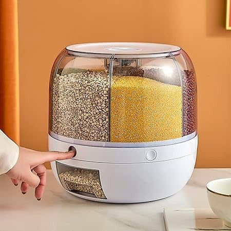 Rotating Food Storage Dispenser Grain Storage Container Dispenser