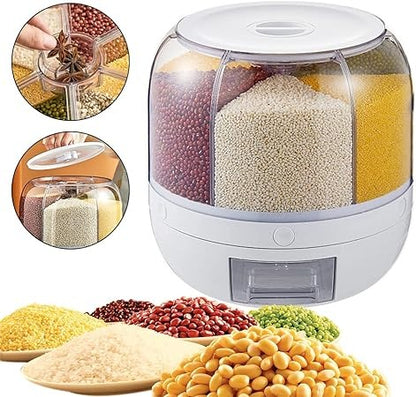 Rotating Food Storage Dispenser Grain Storage Container Dispenser