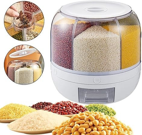 Rotating Food Storage Dispenser Grain Storage Container Dispenser