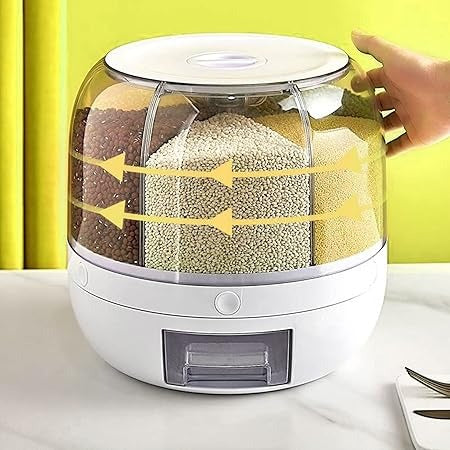 Rotating Food Storage Dispenser Grain Storage Container Dispenser