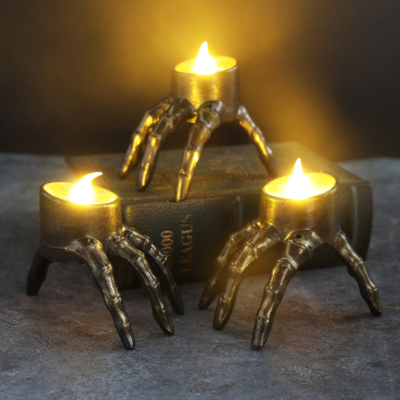 Skull Grip Candle Lantern – Eerie Elegance for Night Ambience