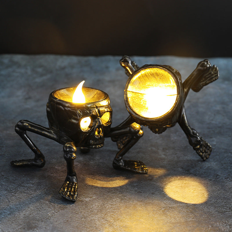 Skull Grip Candle Lantern – Eerie Elegance for Night Ambience