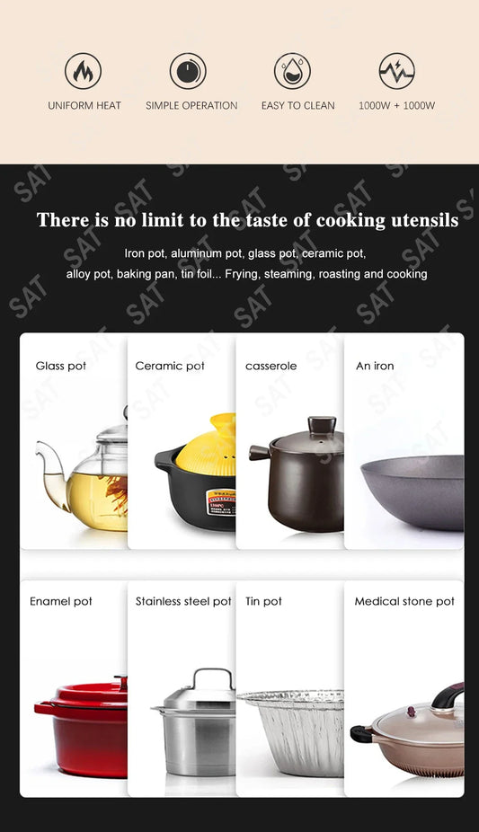 Electric Ceramic Stove with Smart Temperature Control for Home Kitchens