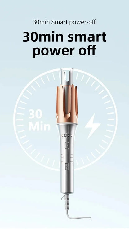 Automatic Curling Iron with 30-minute smart power-off feature for safe styling and convenience.