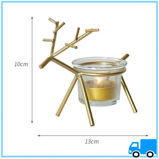 Wrought Iron Fawn Candle Holder
