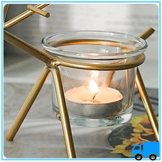 Wrought Iron Fawn Candle Holder