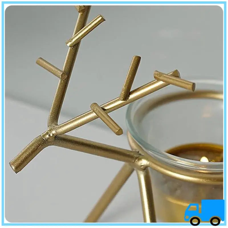 Wrought Iron Fawn Candle Holder