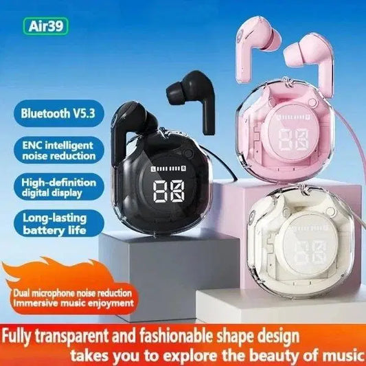 T8 Crystal Wireless Earphones - Transparent (Air 39) 🔥