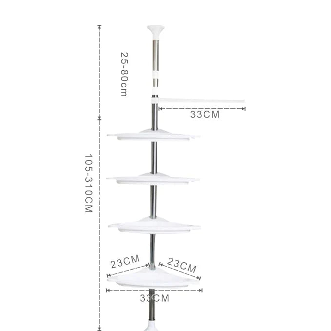 Bathroom Corner Tension Pole Rack