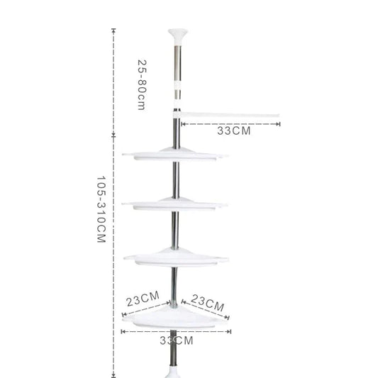 Bathroom Corner Tension Pole Rack