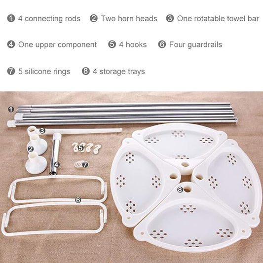 Bathroom Corner Tension Pole Rack
