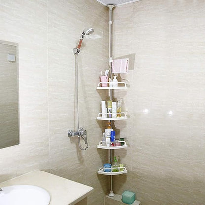 Bathroom Corner Tension Pole Rack