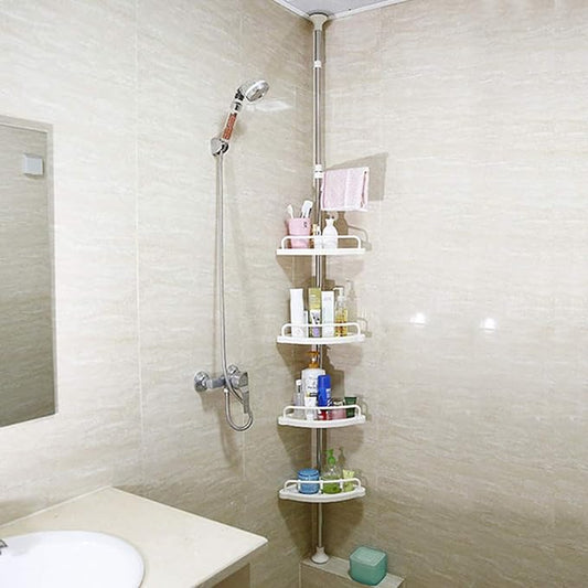 Bathroom Corner Tension Pole Rack