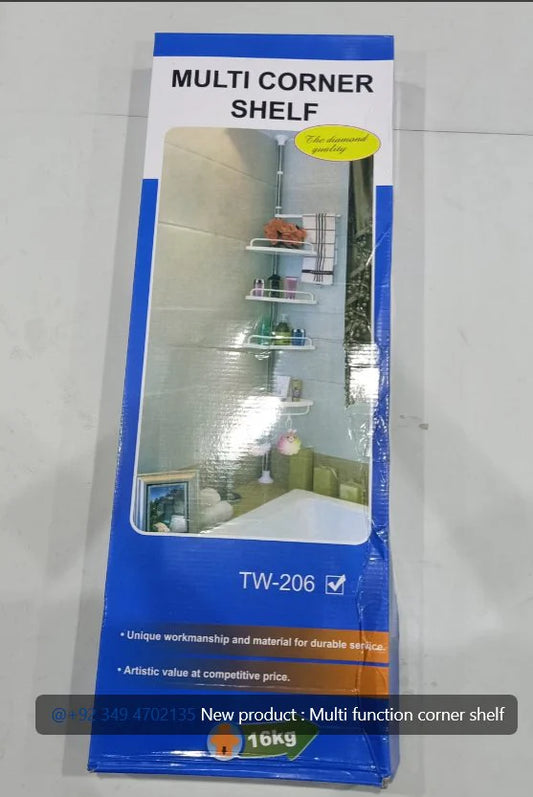 Bathroom Corner Tension Pole Rack