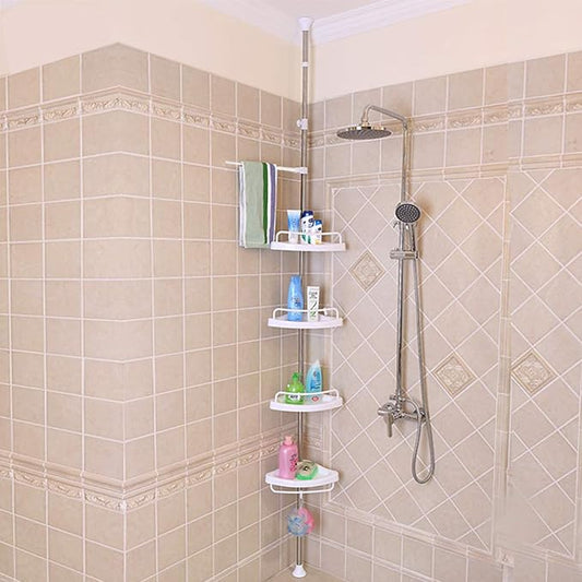 Bathroom Corner Tension Pole Rack