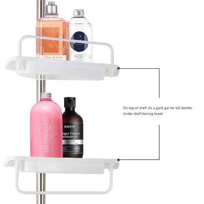 Bathroom Corner Tension Pole Rack