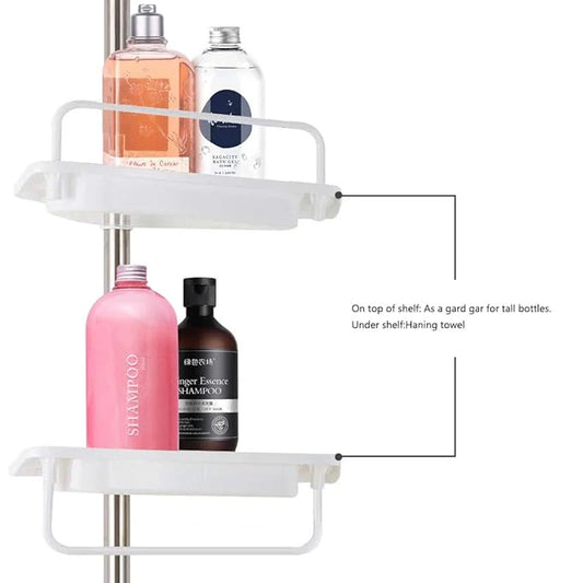 Bathroom Corner Tension Pole Rack